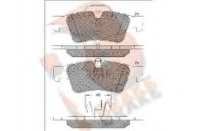 Комплект тормозных колодок, дисковый тормоз R BRAKE купить