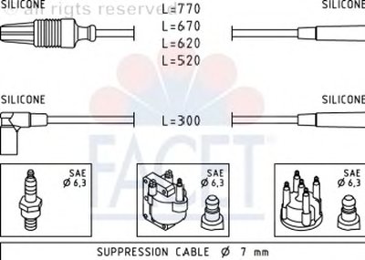 Комплект проводов зажигания FACET купить