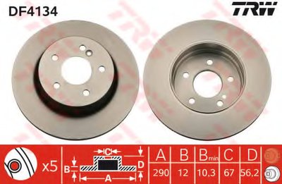 Тормозной диск Tarcza hamulcowa tyі L/P MERCEDES E T-MODEL (S210) 2.0-4.3 06.96-03.03