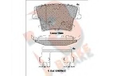 Комплект тормозных колодок, дисковый тормоз R BRAKE купить