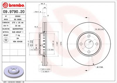 Тормозной диск Tarcza hamulcowa przуd L/P TOYOTA COROLLA, COROLLA VERSO 1.8/2.0D 01.02-07.07