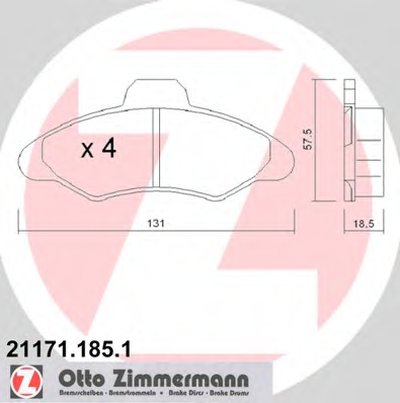 Комплект тормозных колодок, дисковый тормоз ZIMMERMANN купить