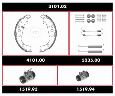 Комплект тормозов, барабанный тормозной механизм Precision Kit REMSA купить