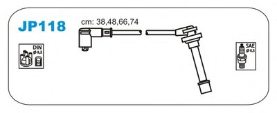 Провода высоковольтные Nissan SUNNY N14,Y10 (GA14DE,GA16DE), PRIMERA 1.6I 16V 93