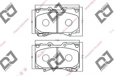 Комплект тормозных колодок, дисковый тормоз DJ PARTS купить