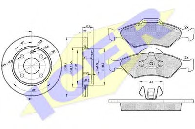 Комплект тормозов, дисковый тормозной механизм ICER купить