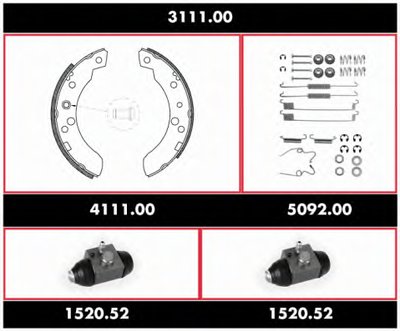 Комплект тормозов, барабанный тормозной механизм Precision Kit REMSA купить