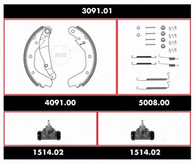 Комплект тормозов, барабанный тормозной механизм Super Precision Kit REMSA купить