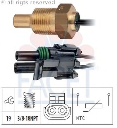 Датчик, температура охлаждающей жидкости; Датчик, температура охлаждающей жидкости; Датчик, температура охлаждающей жидкости FACET купить