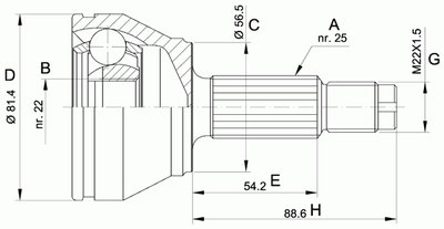 Шарнирный комплект, приводной вал SPIN OPEN PARTS купить