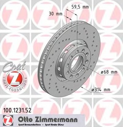 Тормозной диск SPORT BRAKE DISC COAT Z ZIMMERMANN купить