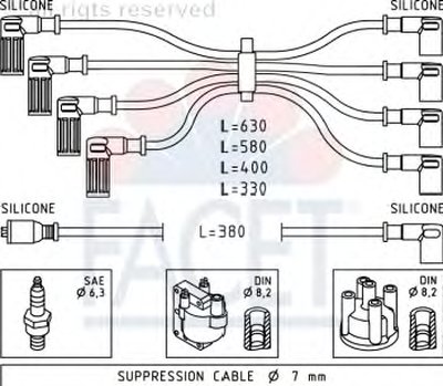 Комплект проводов зажигания FACET купить