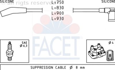 Комплект проводов зажигания FACET купить