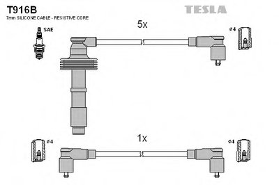 Комплект проводов зажигания TESLA купить