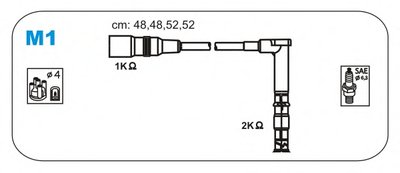 Комплект проводов зажигания MB W124/202 (M111)