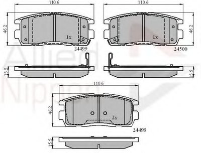 Комплект тормозных колодок, дисковый тормоз ANL Braking COMLINE купить