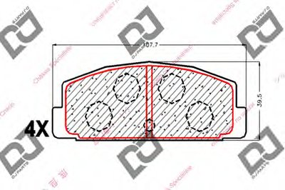 Комплект тормозных колодок, дисковый тормоз DJ PARTS купить