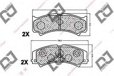 Комплект тормозных колодок, дисковый тормоз DJ PARTS купить