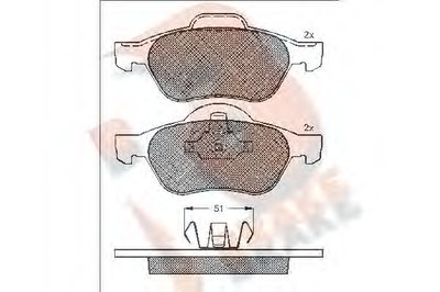 Комплект тормозных колодок, дисковый тормоз R BRAKE купить