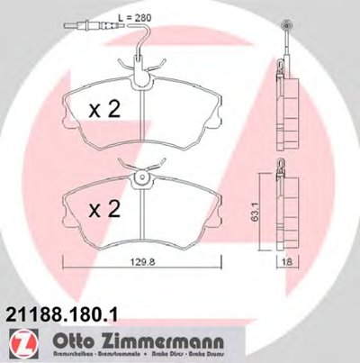 Комплект тормозных колодок, дисковый тормоз ZIMMERMANN купить