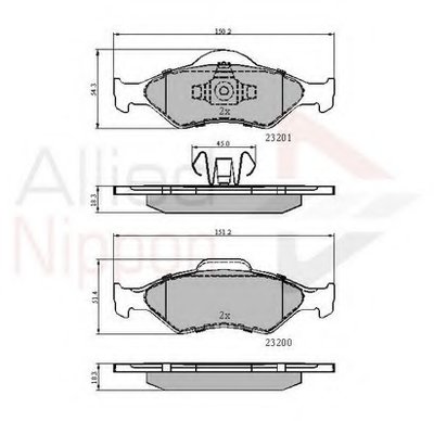 Комплект тормозных колодок, дисковый тормоз ANL Braking COMLINE купить