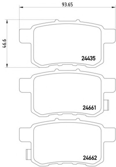Колодка тормозная задняя Honda Accord (08-12) (MS8905) MASUMA