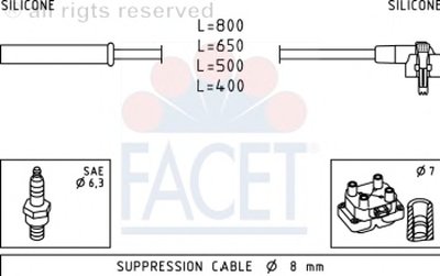 Комплект проводов зажигания FACET купить