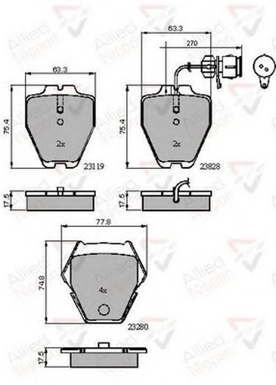 Комплект тормозных колодок, дисковый тормоз ANL Braking COMLINE купить