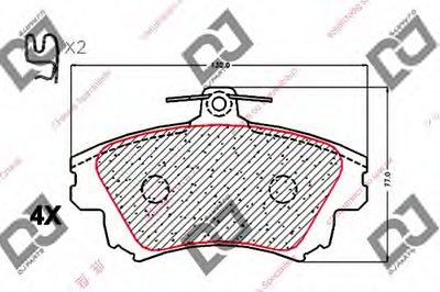 Комплект тормозных колодок, дисковый тормоз DJ PARTS купить