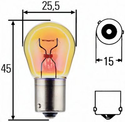 лампа розжарювання, PY21W 12V (блістер 2шт)