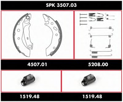 Комплект тормозов, барабанный тормозной механизм Super Precision Kit REMSA купить