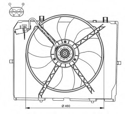 Вентилятор радиатора Wentylator chіodnicy (z obudow№) MERCEDES E T-MODEL (S210), E (W210) 2.2D/2.7D