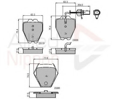 Комплект тормозных колодок, дисковый тормоз ANL Braking COMLINE купить