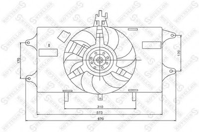 Вентилятор, охлаждение двигателя STELLOX купить