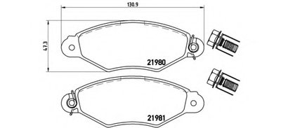 Комплект тормозных колодок, дисковый тормоз BREMBO купить