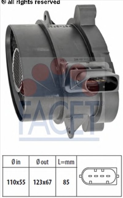 Расходомер воздуха BMW 3(E46/E90)/ 5(E60)/X3(E83) 2.0D/2.5D/