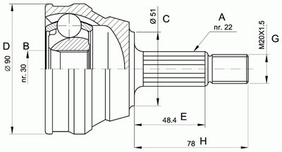 Шарнирный комплект, приводной вал SPIN OPEN PARTS купить