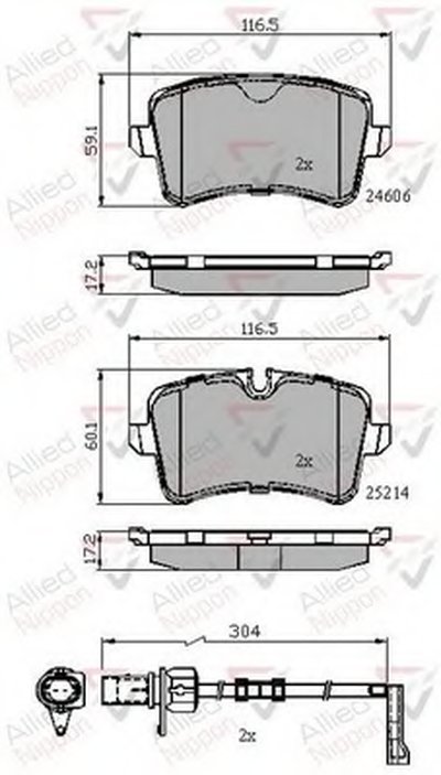 Комплект тормозных колодок, дисковый тормоз ANL Braking COMLINE купить