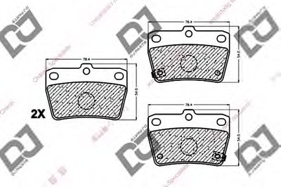 Комплект тормозных колодок, дисковый тормоз DJ PARTS купить