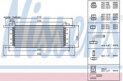 масляный радиатор, двигательное масло NISSENS купить
