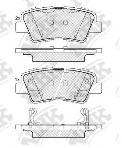 Колодка тормозная зад. HYUNDAI/KIA ACCENT(11-)/RIO(12-)/ELANTRA(11-)/TUCSON/SONATA NF/EF диск