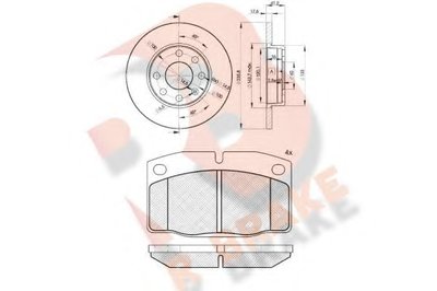 Комплект тормозов, дисковый тормозной механизм R BRAKE купить