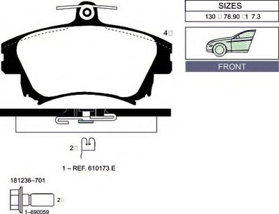 Комплект тормозных колодок, дисковый тормоз Front brake pads for MITSUBISHI/VOLVO/SMART GOODWILL купить