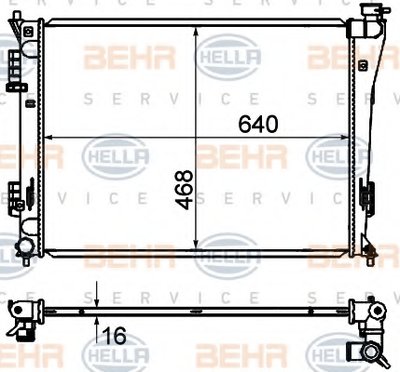 Радиатор, охлаждение двигателя BEHR HELLA SERVICE купить