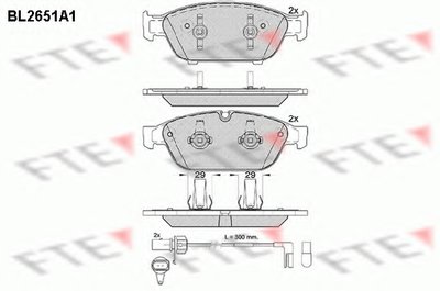 Комплект тормозных колодок, дисковый тормоз FTE купить