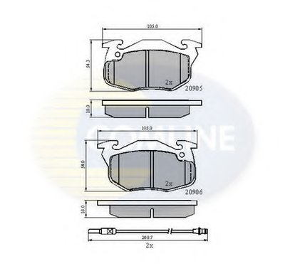 Комплект тормозных колодок, дисковый тормоз Comline COMLINE купить