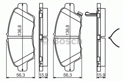 Комплект тормозных колодок, дисковый тормоз BOSCH купить