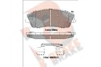 Комплект тормозных колодок, дисковый тормоз R BRAKE купить