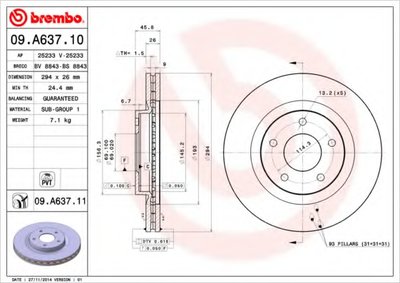 Гальмівний диск перед. 4008/ASX/C4/Caliber/Compass (06-21)