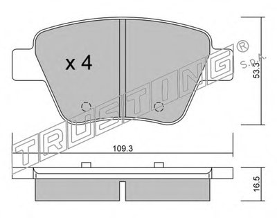 Комплект тормозных колодок, дисковый тормоз TRUSTING купить